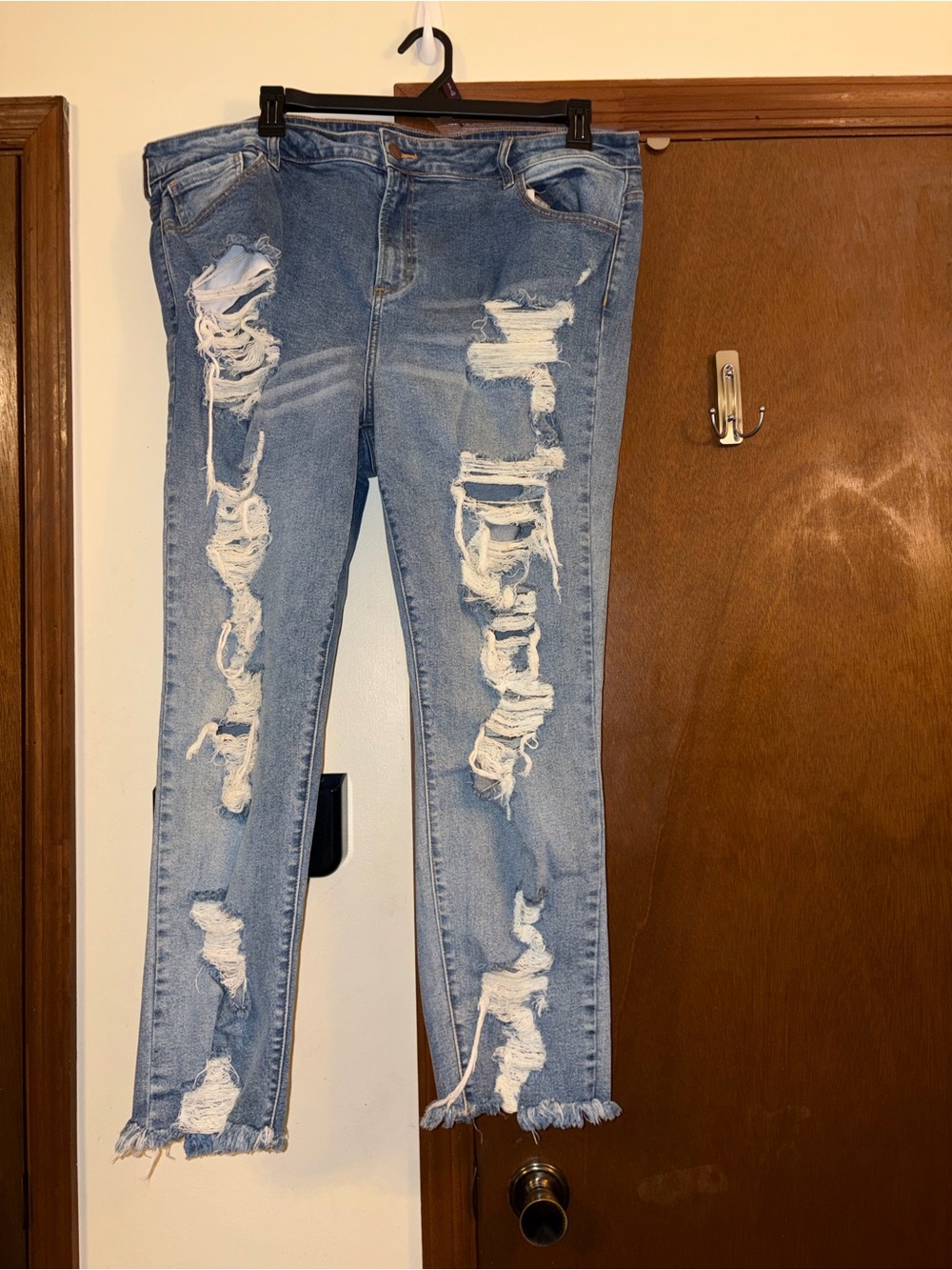 Fashion Nova Light Wash Ripped Skinny Jeans